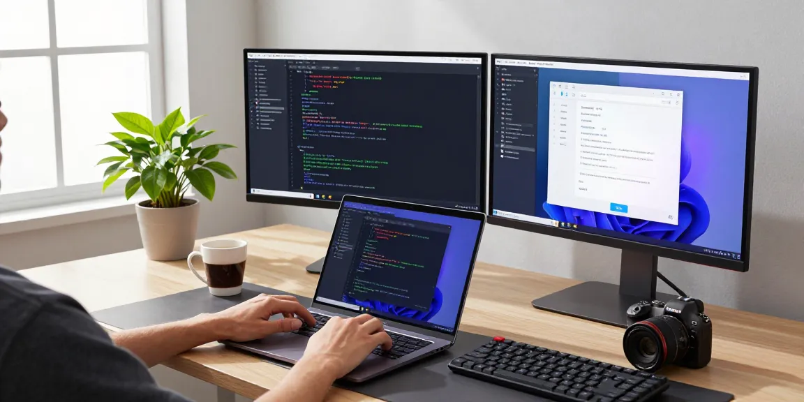 Download Telegram app interface on a developer's dual monitor setup for seamless communication and secure messaging.