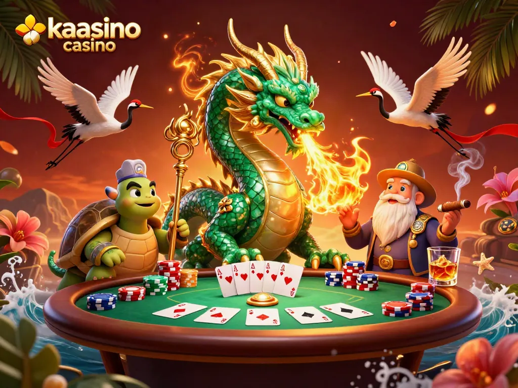 Experience thrilling gameplay at kaasino casino with a vibrant 3D illustration showcasing epic casino elements.