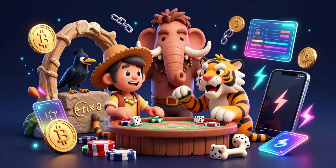 Experience Hitclub's vibrant prehistoric casino with clever characters and glowing cryptocurrencies for thrilling gaming.