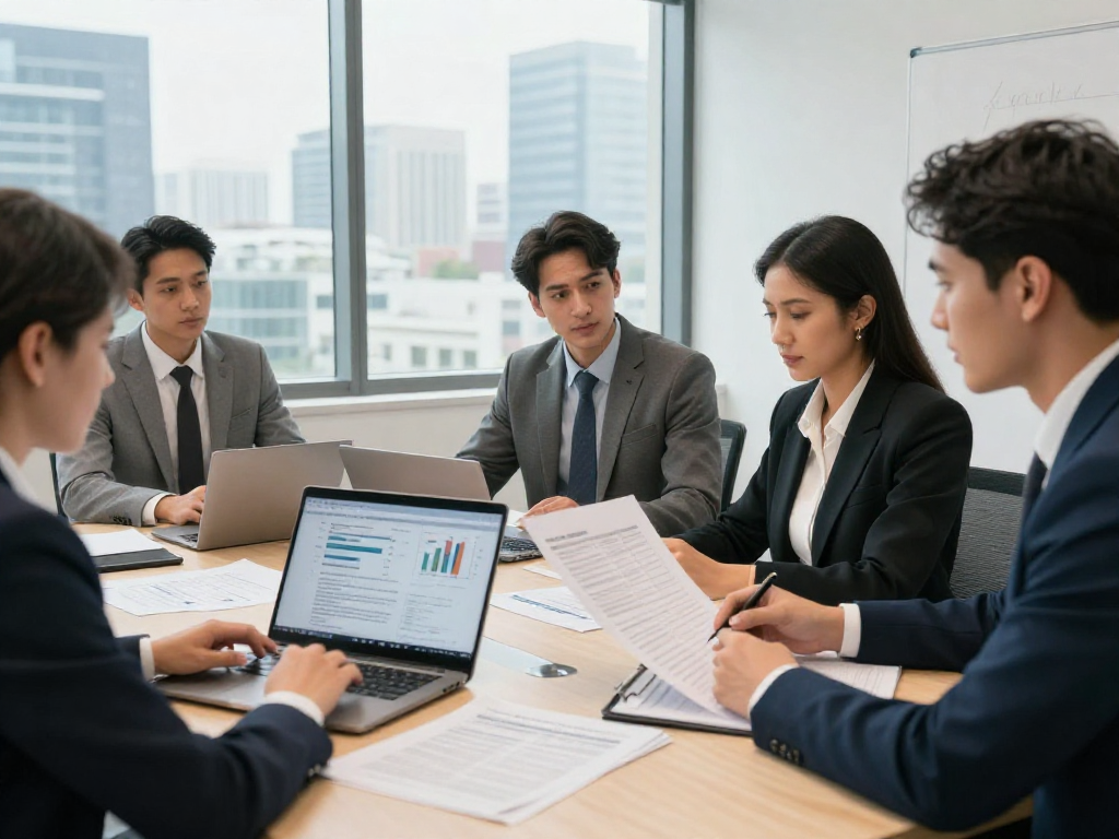 Zakelijke lening zonder jaarcijfers bespreken in modern kantoor met teams.