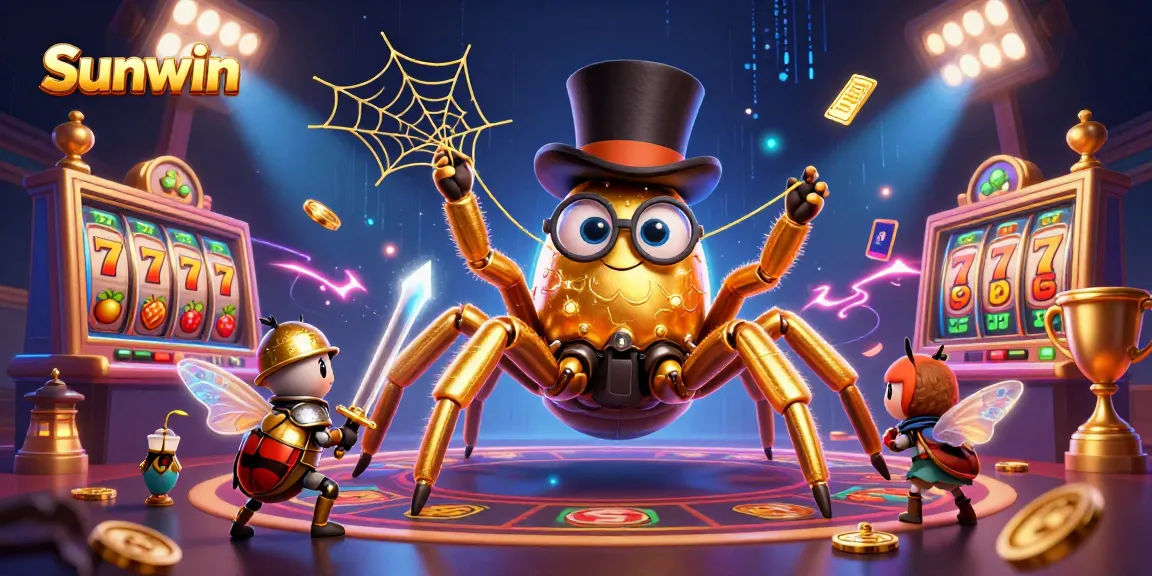 Sunwin offers an engaging casino experience with captivating elements featuring a golden tarantula weaving dreams for players.